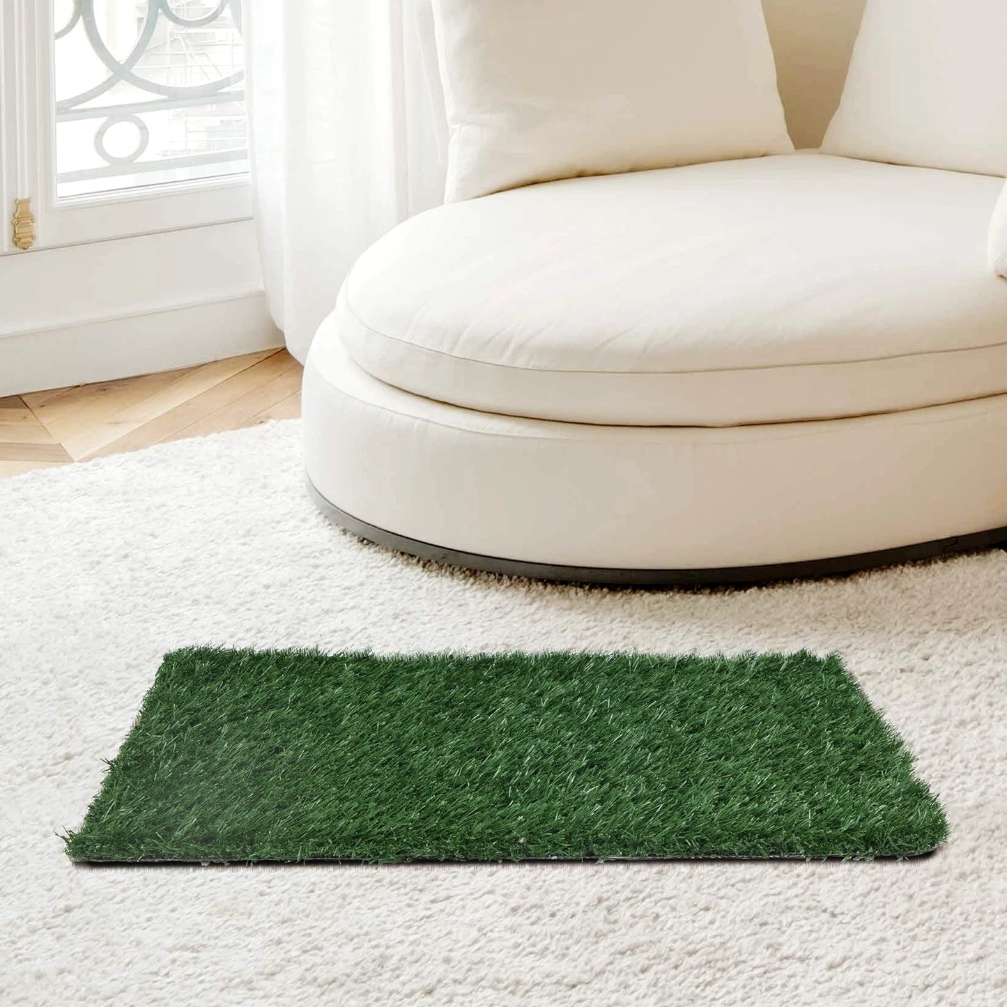 2PCS Realistic Artificial Grass Rug for Pet Potty Training, Synthetic Dog Pee Grass Turf