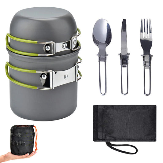 Outdoor Tableware Camp Cooking Set Portable Cook Gear Aluminum Alloy Cookware Sets etc kit for Camping Lovers