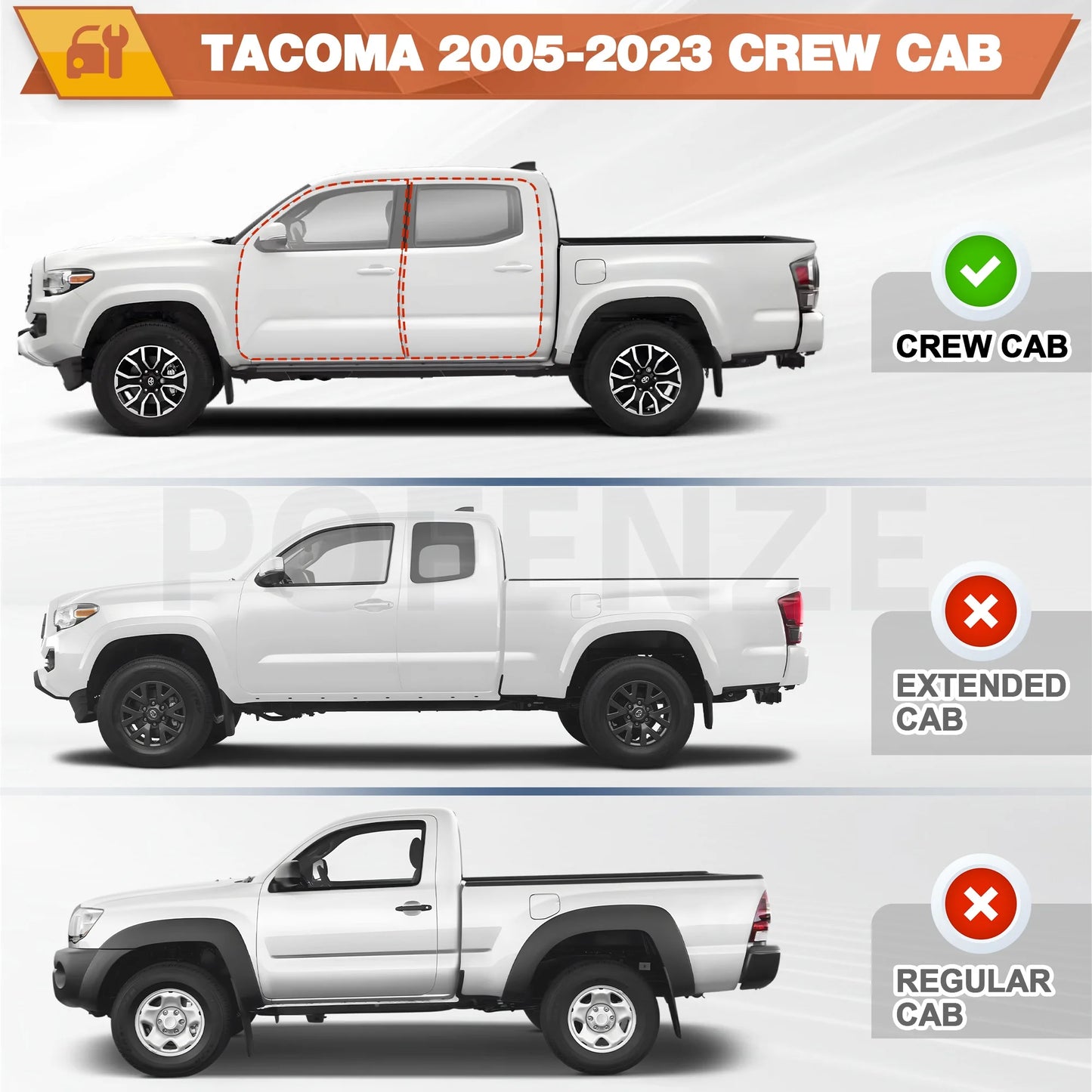 Running Boards for Toyota Tacoma 2005 to 2023 Carbon Steel Side Steps Car Accessories
