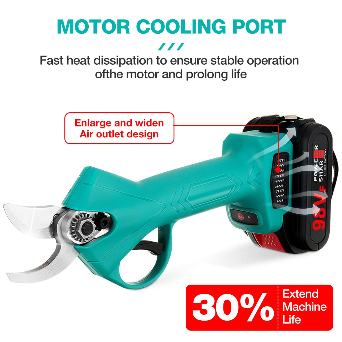 30mm Cordless Electric Pruning Shears Garden Fruit Tree