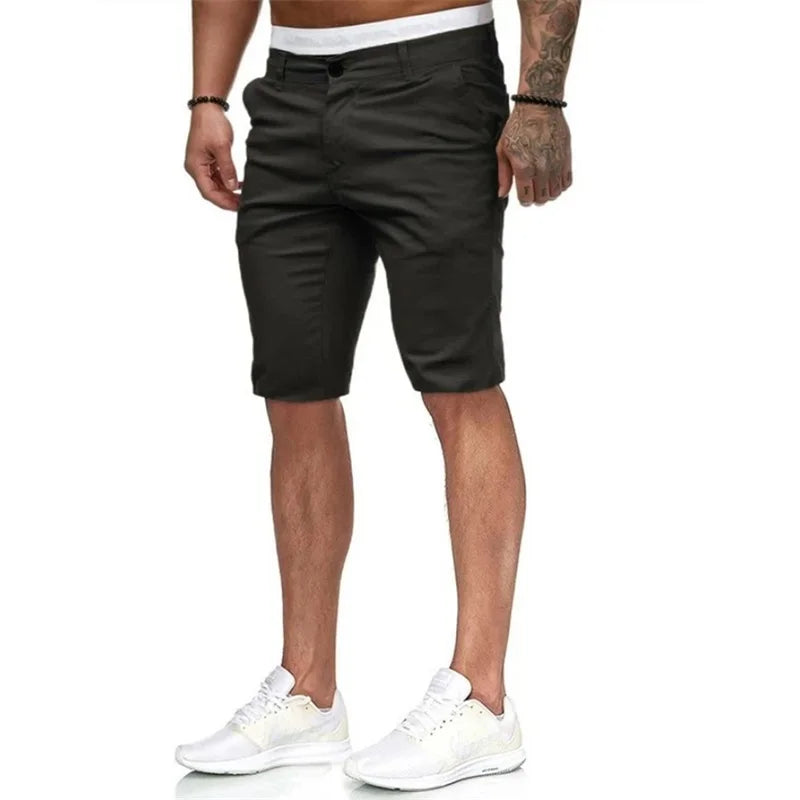 Men s  Fit Cargo Shorts with Pockets Knee Length Casual Solid Color Joggers for Summer Beach Streetwear Fashion