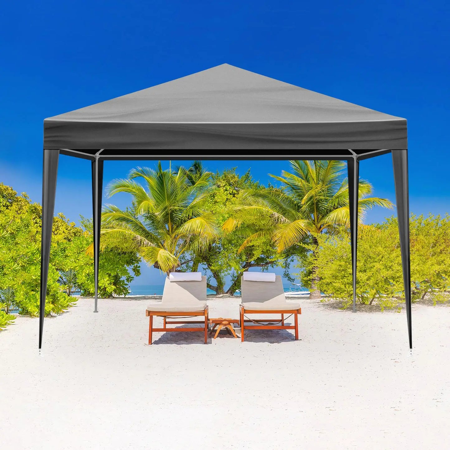 10x10 Waterproof Gazebo Canopy Tent for Outdoor Parties, Weddings & BBQ - Black Patio Shelter