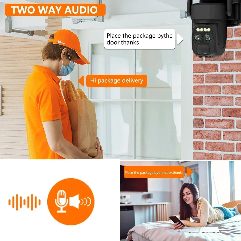 4K Wireless Outdoor PTZ Solar IP Security Camera 10X Zoom 8MP Dual Lens WiFi CCTV