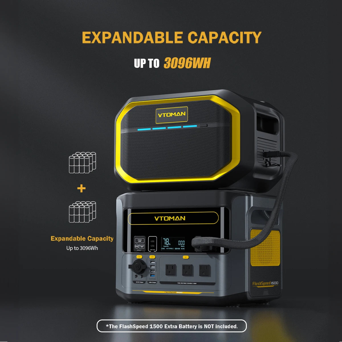 1500 Portable Power Station 1548Wh LiFePO4 Battery with 3000W Peak for Outdoor Camping RV