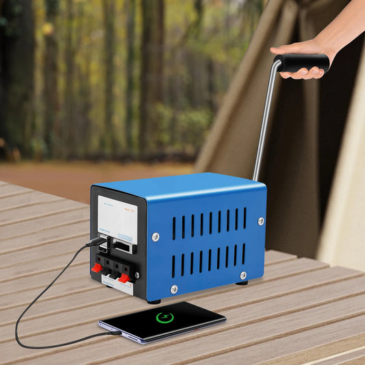 20W Hand Crank Generator, High Power Portable Emergency USB Charger for Outdoor Travel Camping Hiking Survival Activities 28V