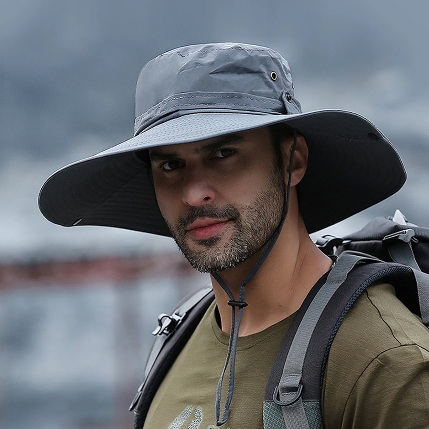 Outdoor Sun Hat Wide Brim UV Protection Foldable Bucket Hat for Fishing Hiking Camping Lightweight Travel Beach Hat