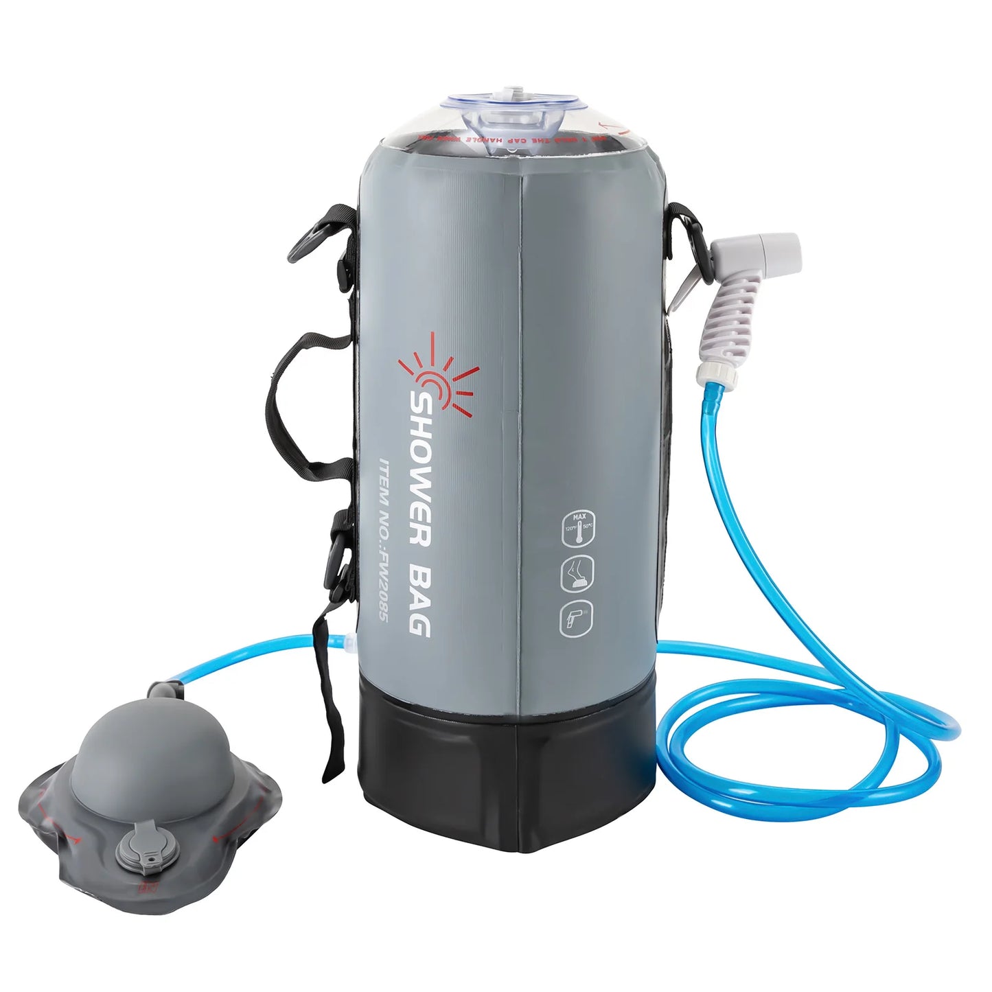 3 Gallon Pressure Camping Shower Portable Outdoor Picnic Shower with Air Pump