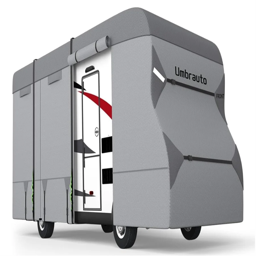 Class C RV Cover Upgraded 7 Layers Anti-UV Top Panel Motorhome Cover Windproof