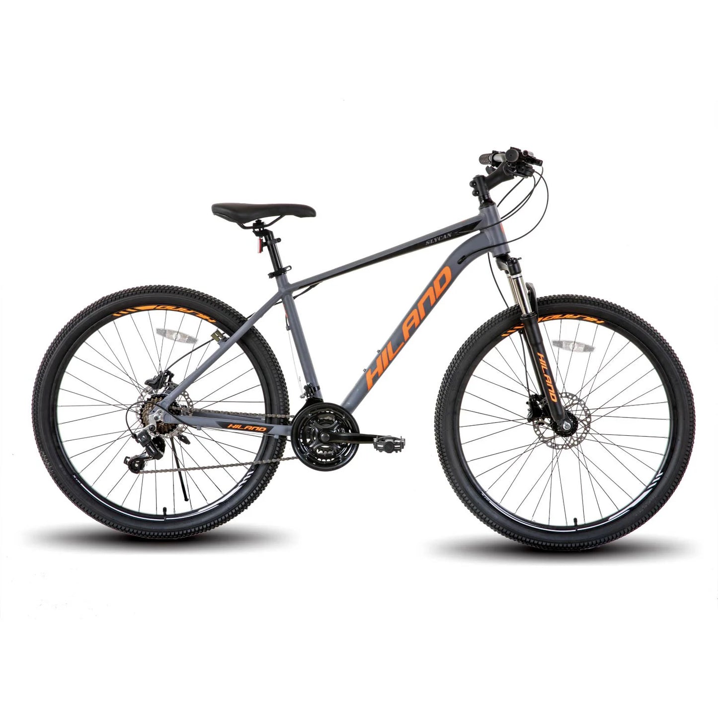 Hiland Aluminum Mountain Bike 21 Speeds Hydraulic Disc Brakes Lock-Out Suspension Fork 27.5 Inch Wheel Bike for Men Mens