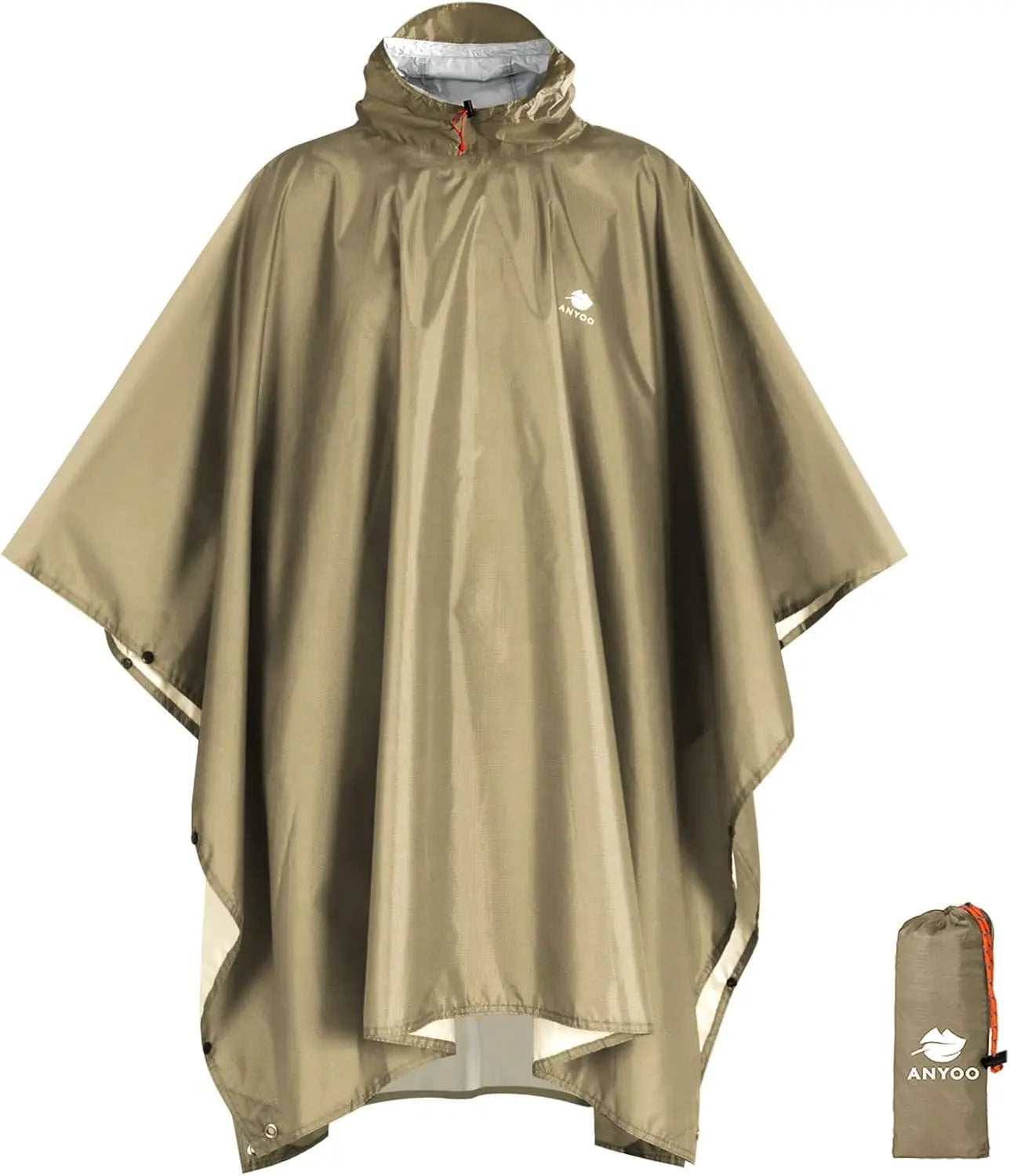 Hooded Rain Poncho for Adults Waterproof Lightweight Rain Coat for Men Women Reusable Rain Jacket for Emergency Outdoor