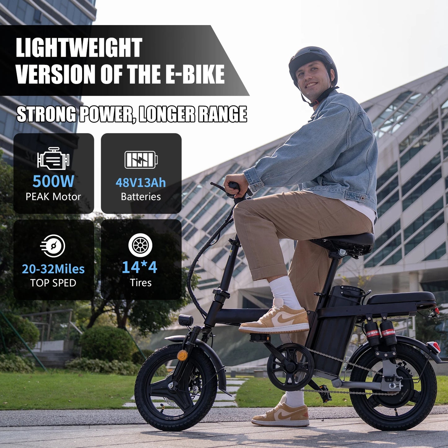 Electric Bike for Adults, 48V 15AH Removable Battery,20MPH 35Miles 500W Brushless Motor Commuting Motorcycle Ebike for Women Men