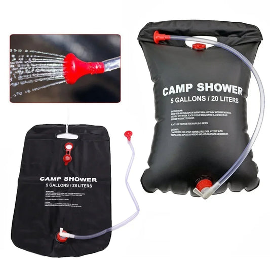 20L Portable Camping Shower  Outdoor Travel Hiking Cycling Beach Swimming Solar Heated
