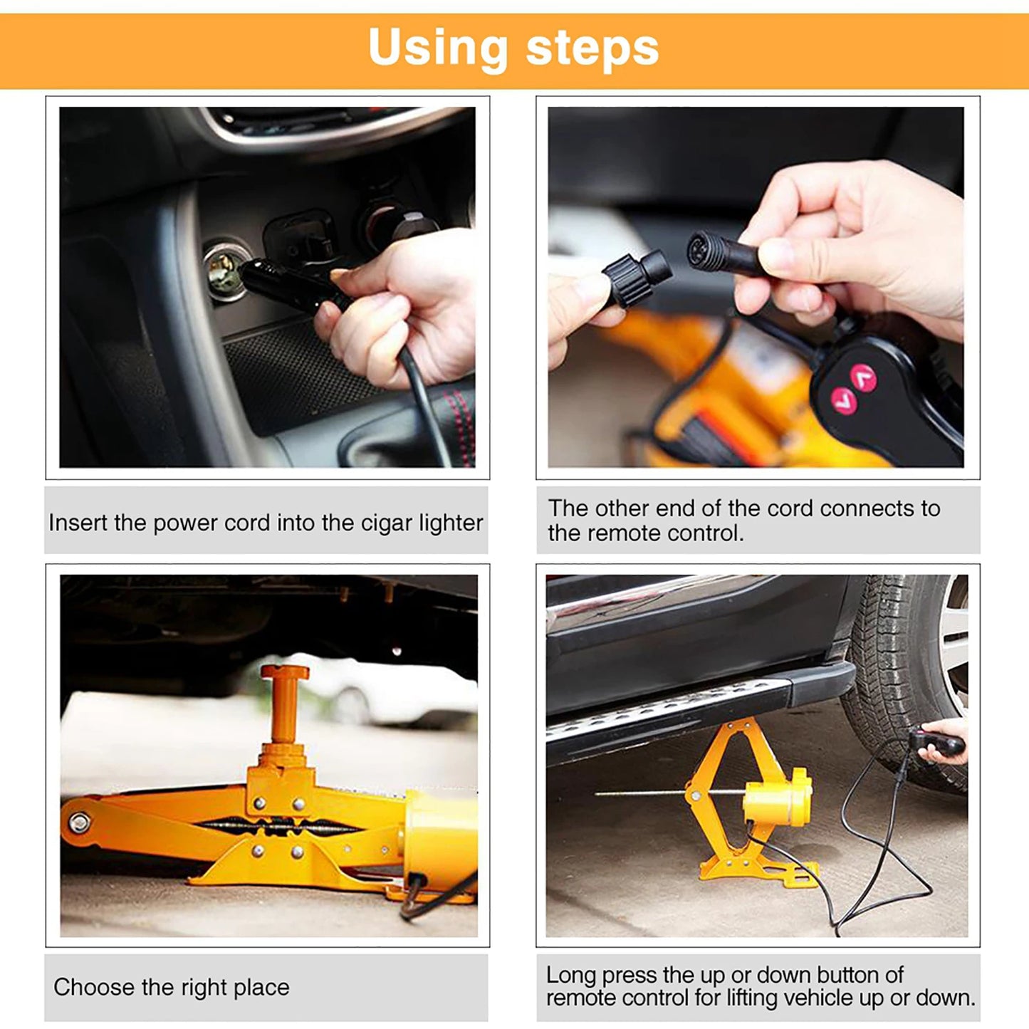 12V Automotive Car 2 Ton Automatic Electric Lifting Jack Garage and Emergency Equipment Auto Electric Jack Car Electric Jack