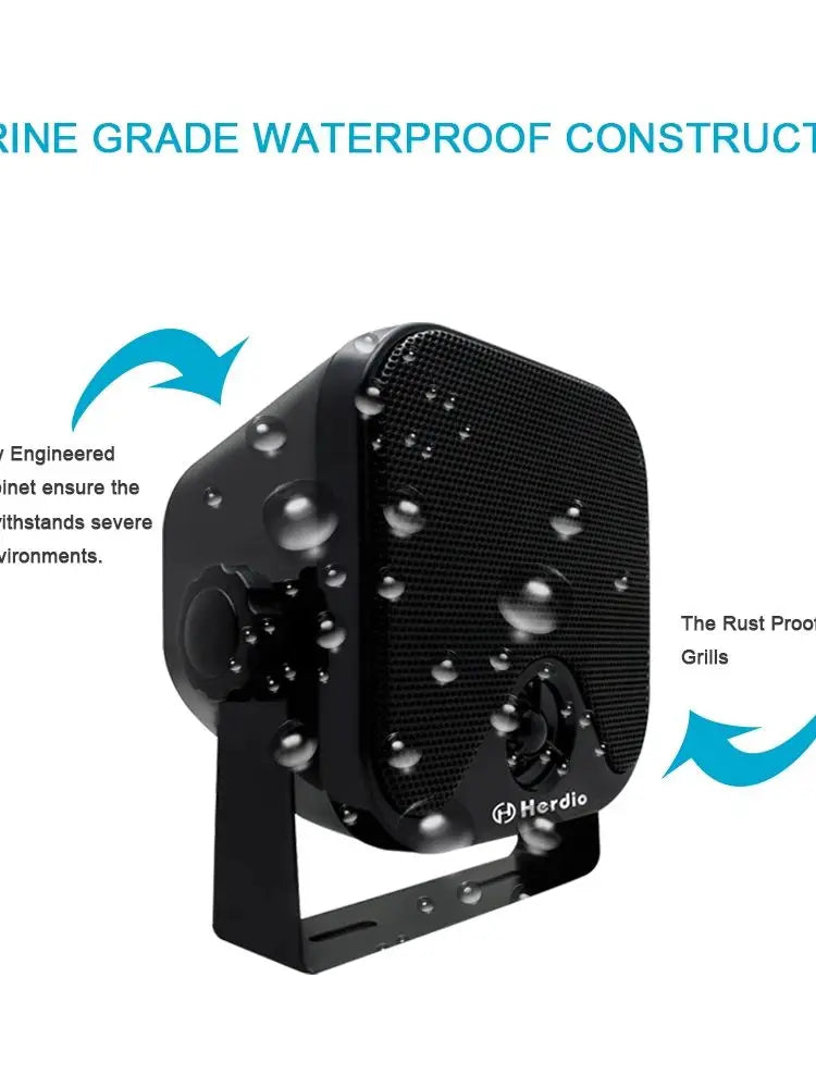 Waterproof Marine Speakers 100W 4 Inch Motorcycle Audio Speaker Heavy Duty Music Sound System