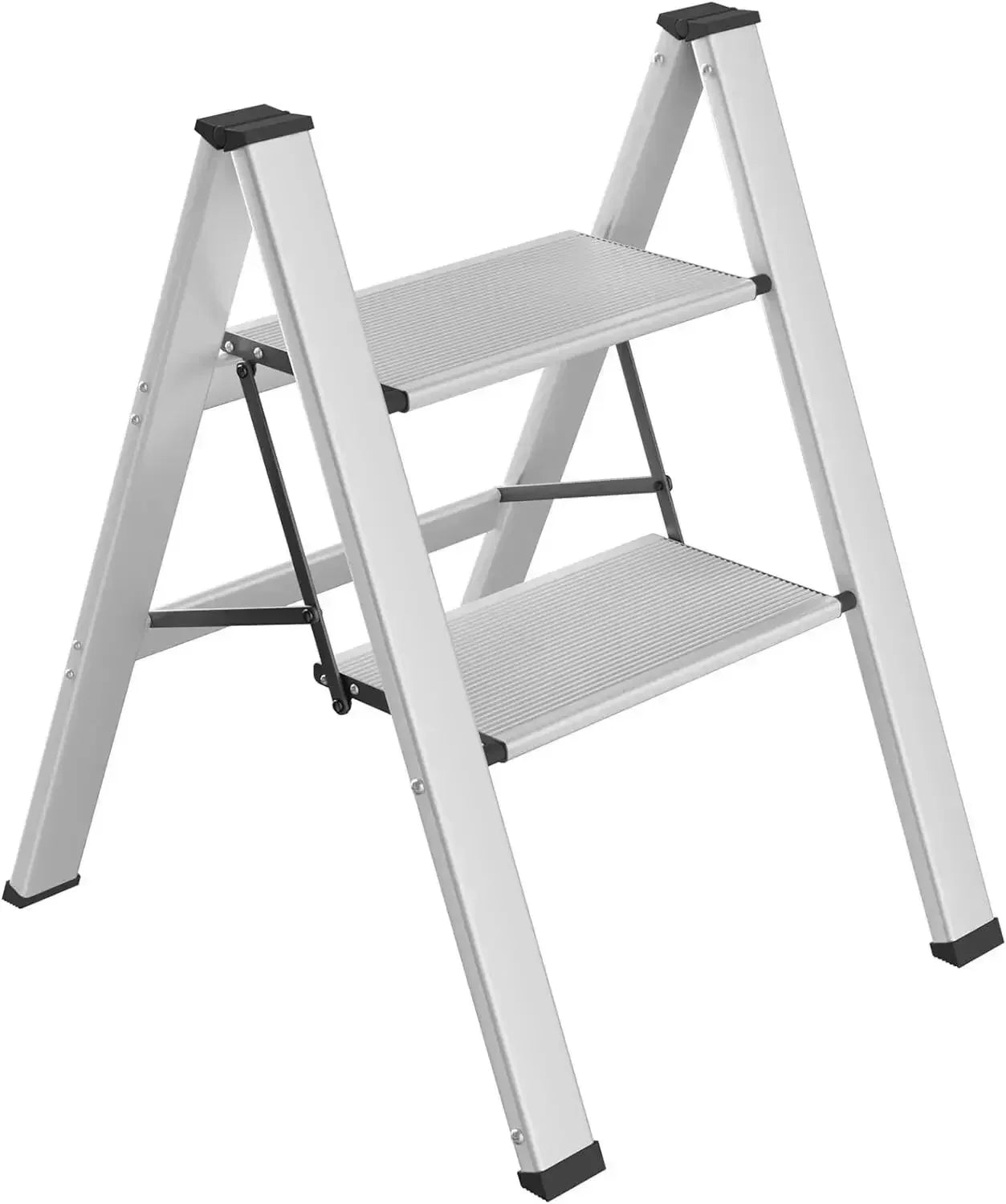 2-3-4 Step Ladder Aluminum Lightweight Folding Step Stool Wide Anti-Slip Pedal