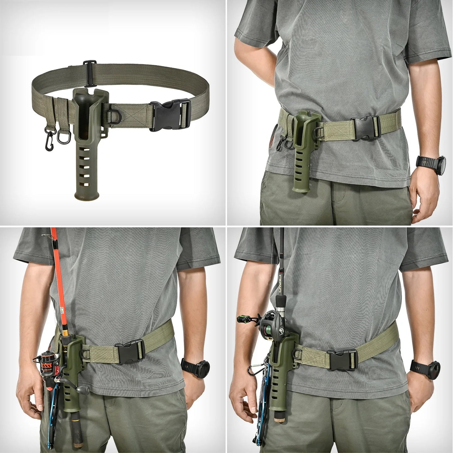 Rod Holder Belt Fly Fishing Rod Support Adjustable Fishing Belt Free Your Hands Portable Boat Bracket Sea Fishing Accessories