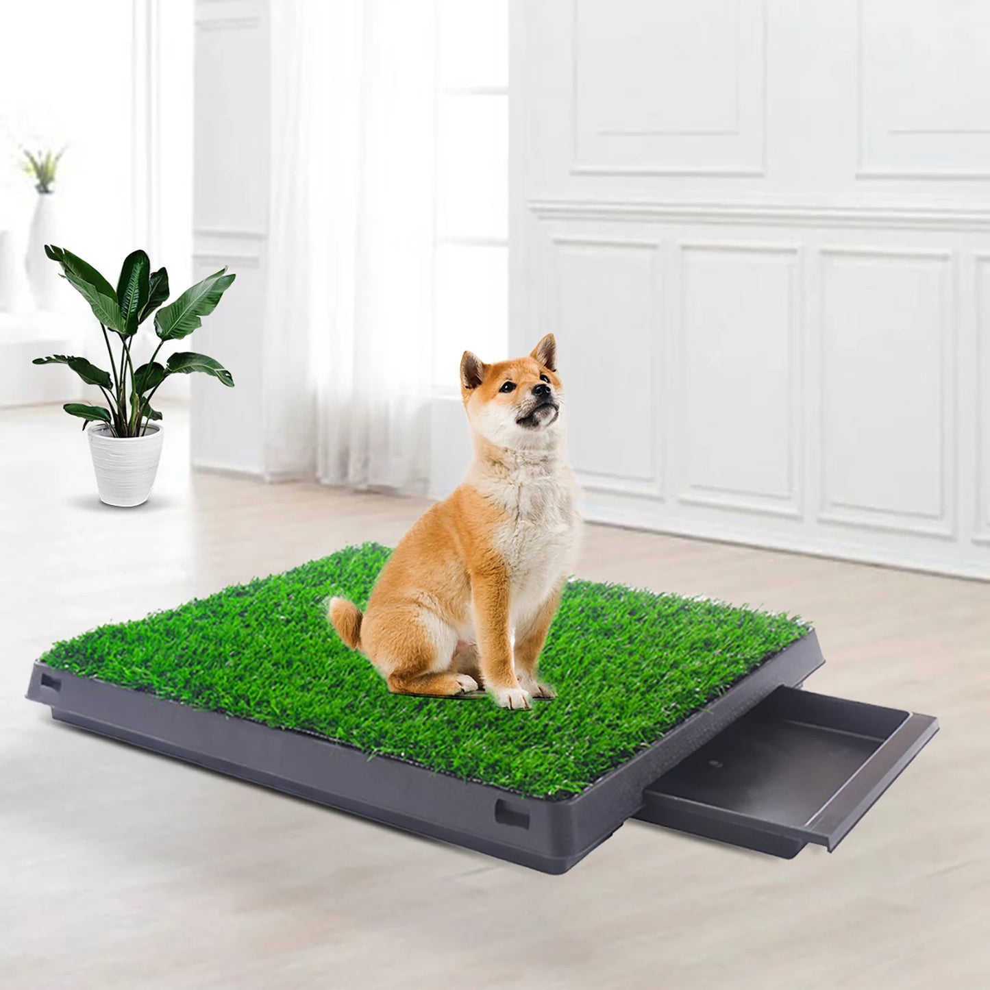 2PCS Realistic Artificial Grass Rug for Pet Potty Training, Synthetic Dog Pee Grass Turf