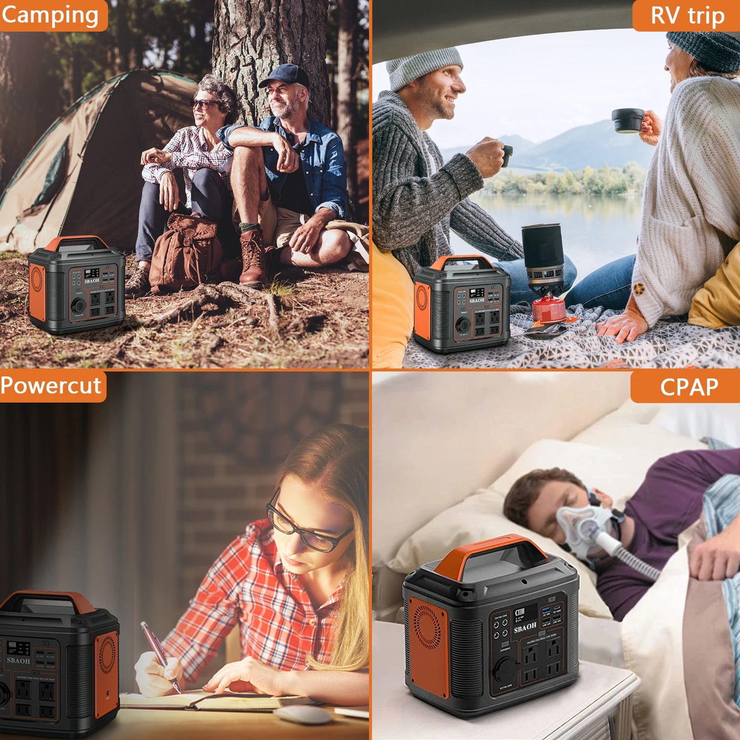 Portable Power Station, 300W 296Wh Solar Generator Quick Charge / 110V AC Outlets/DC Ports
