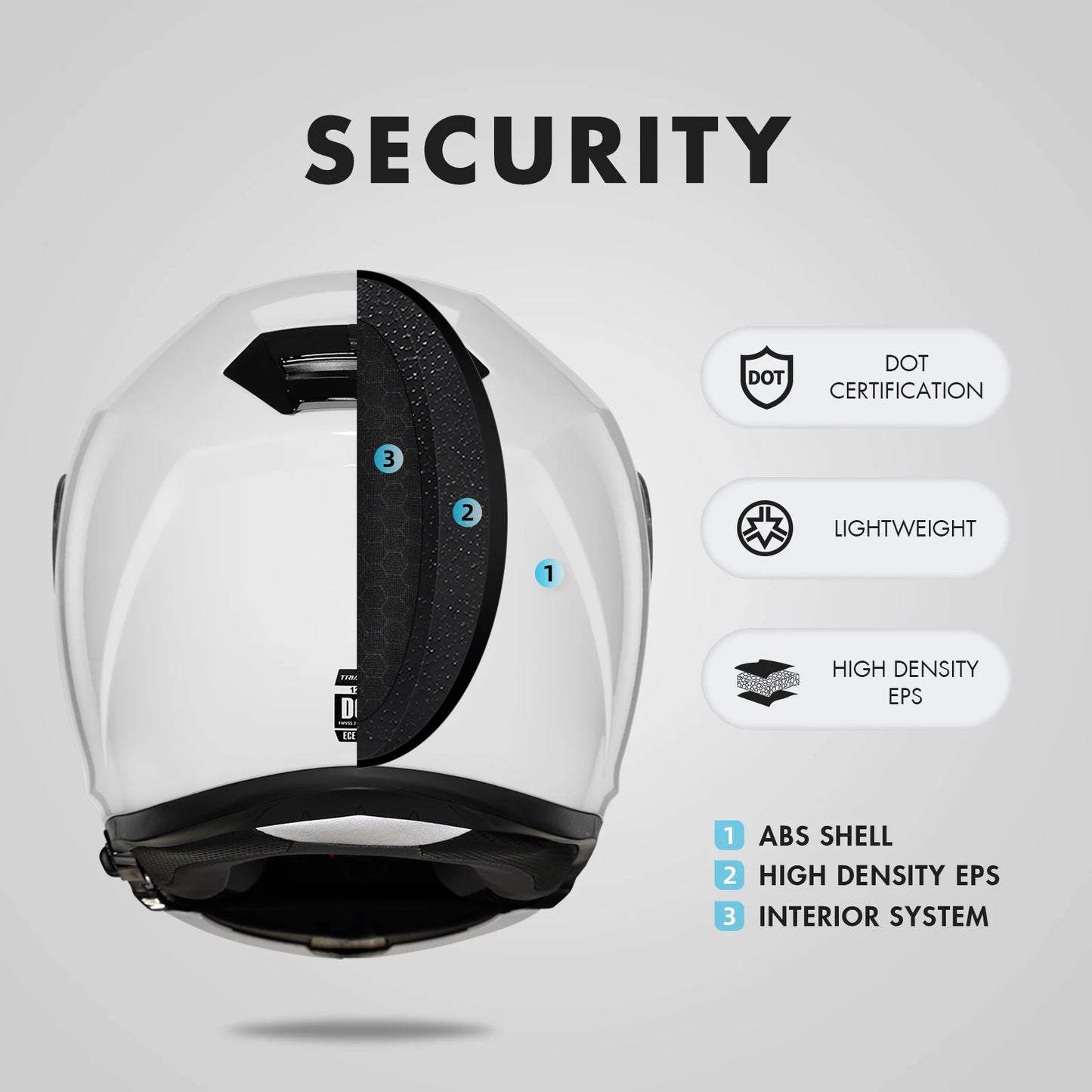 Roozo Modular Flip Up Motorcycle Helmet Full Face Dual Visor DOT Approved for Adults