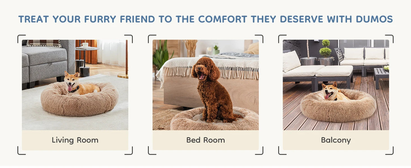 Calming Dog Bed for Medium to Large Dogs Washable Large Pet Bed Anti-Slip