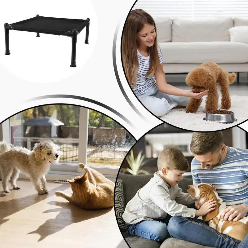 Outdoor Raised Dog Bed Cooling Comfort Elevated Dog Bedw With Metal Frame Portable Dog Cot