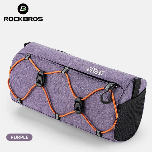 ROCKBROS Bike Bag Bicycle Front Tube Bag 2.2L Capacity Handlebar Bag Waterproof Multifunction Portable Shoulder Bag Tube Bag
