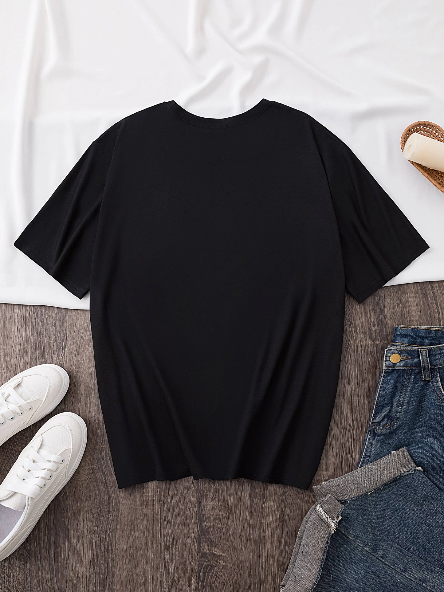 Plus Size Ombre MOM GRANDMA Print T-shirt, Short Sleeve Crew Neck Casual Top For Summer & Spring, Women's Plus Size Clothing