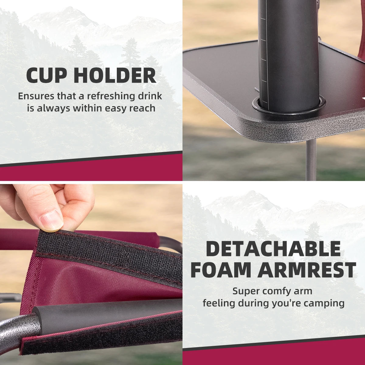 Director Camping Chair with Cooler Bag Camping Directors Chair with Foldable Side Tray