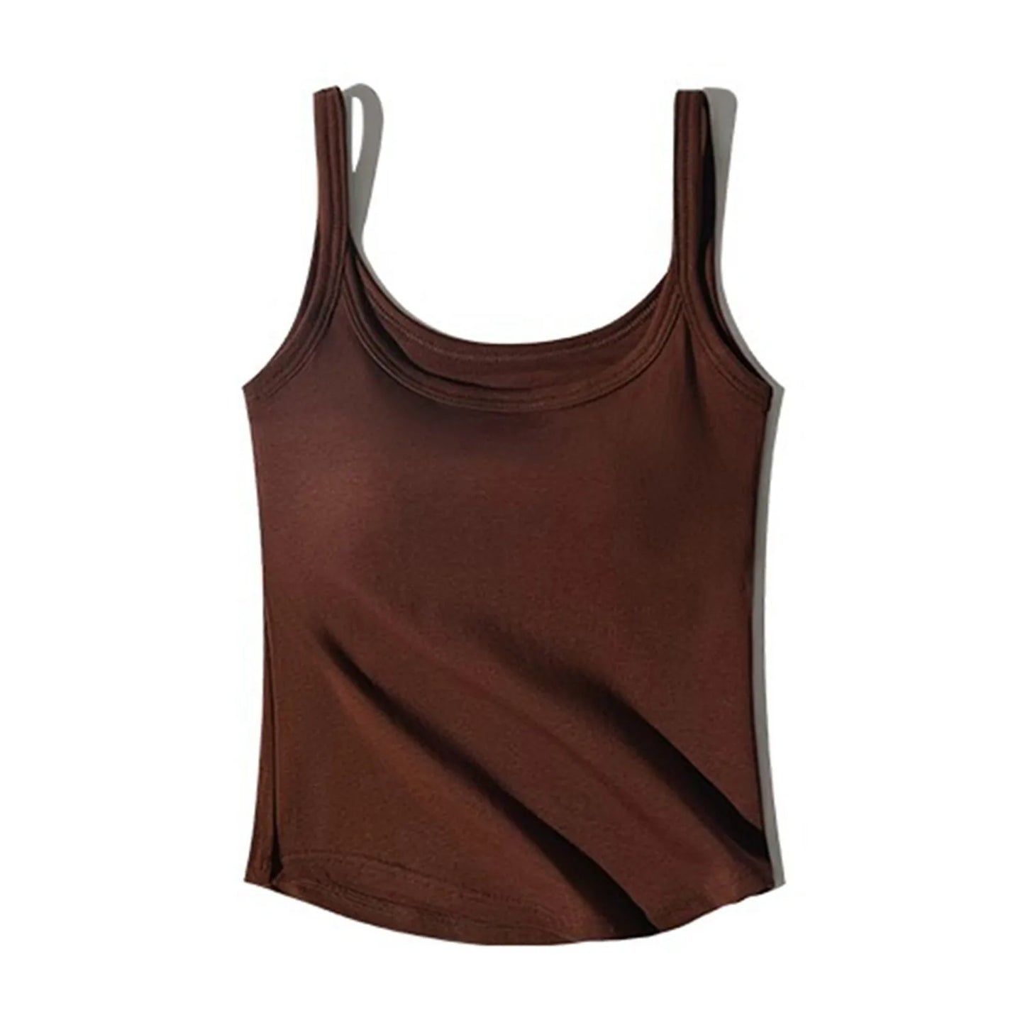 DéBardeur Femme Traf Women'S Solid Color Vest Without Wires Padded Round Neck Bottoming Tops For Woman Top Mujer Elegante
