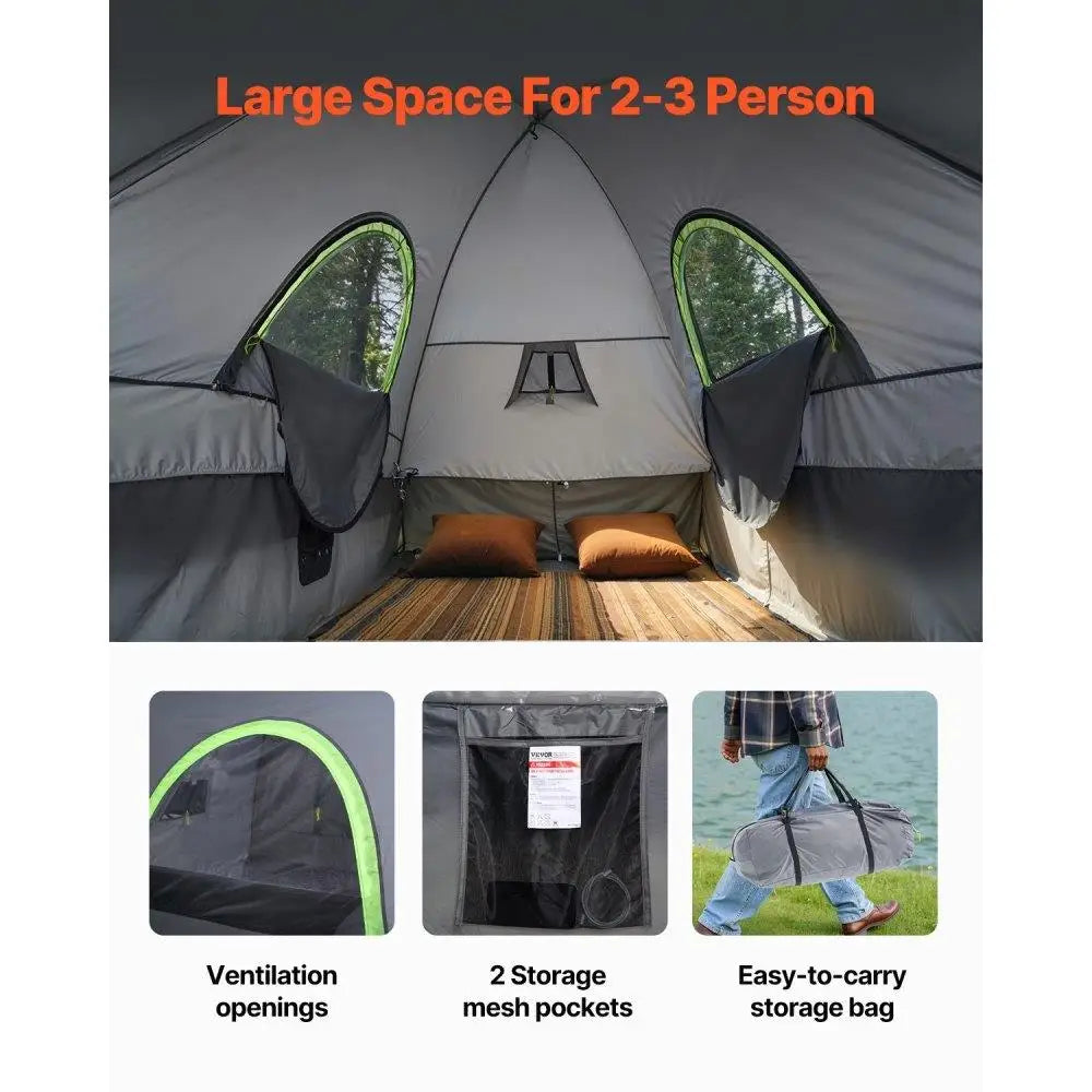 Waterproof Truck Bed Tent 8ft to 8.2ft PU2000 2-3 Person