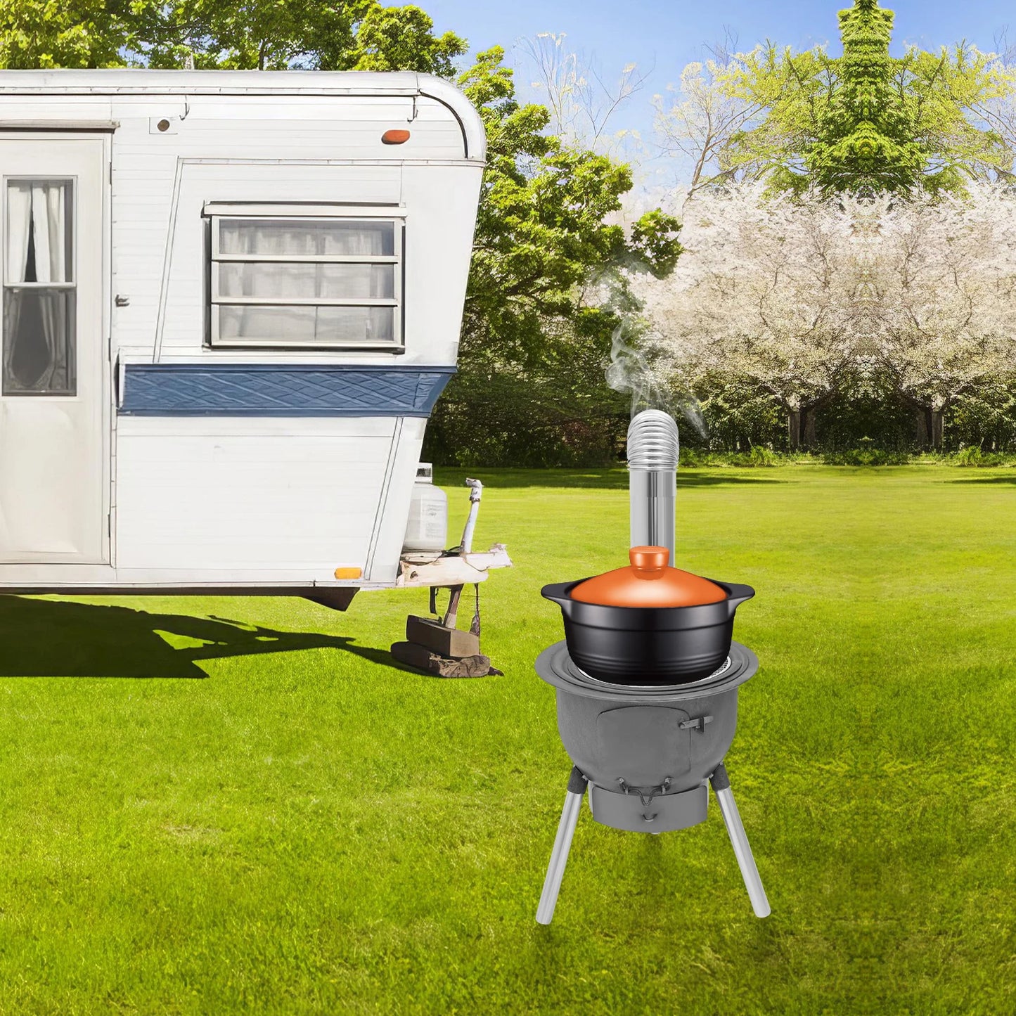 Outdoor Cooking Wood Stove Outdoor Camping Barbecue Stove Wood Stove Maximum Temperature Tolerance 800 ℃
