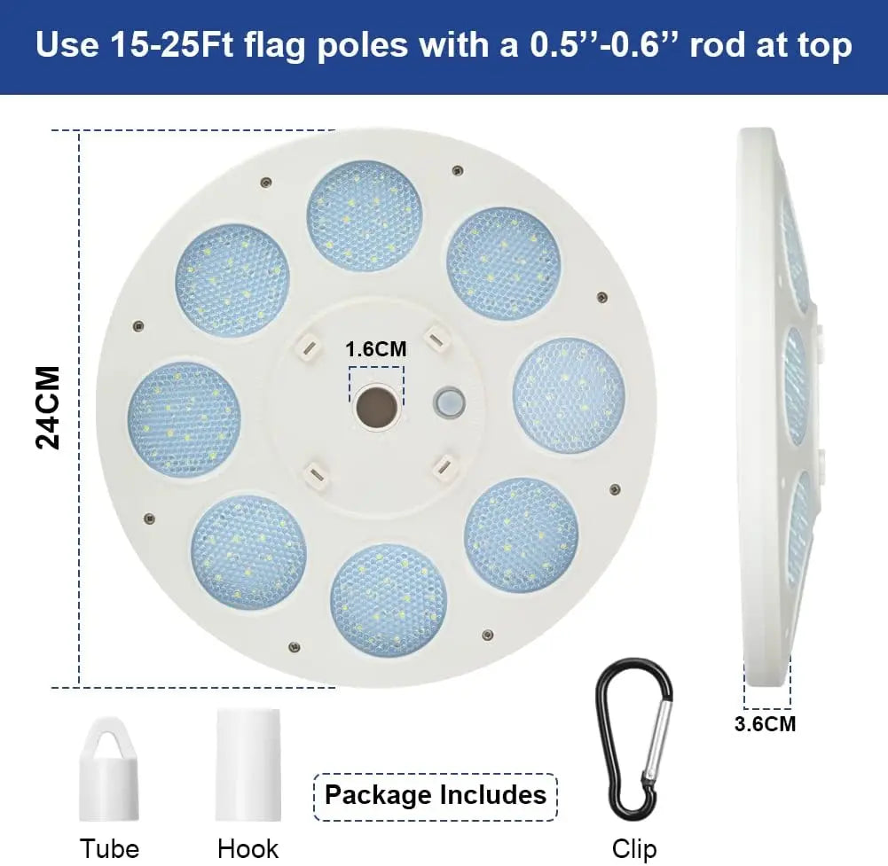 Solar Flag Pole Light,136 LEDs Flagpole Light, Auto On/Off Energy Saving Dusk to Dawn