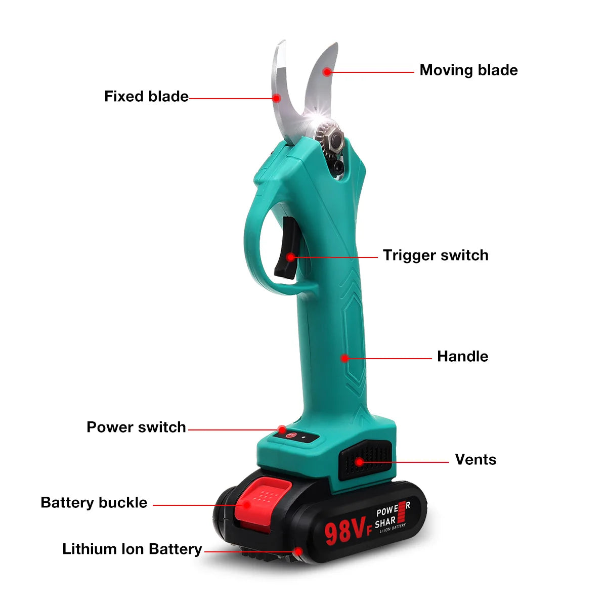 30mm Cordless Electric Pruning Shears Garden Fruit Tree