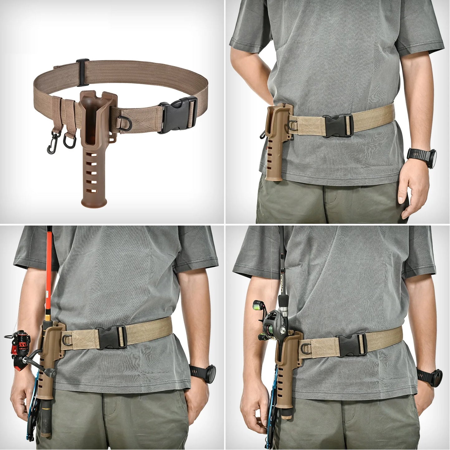 Rod Holder Belt Fly Fishing Rod Support Adjustable Fishing Belt Free Your Hands Portable Boat Bracket Sea Fishing Accessories