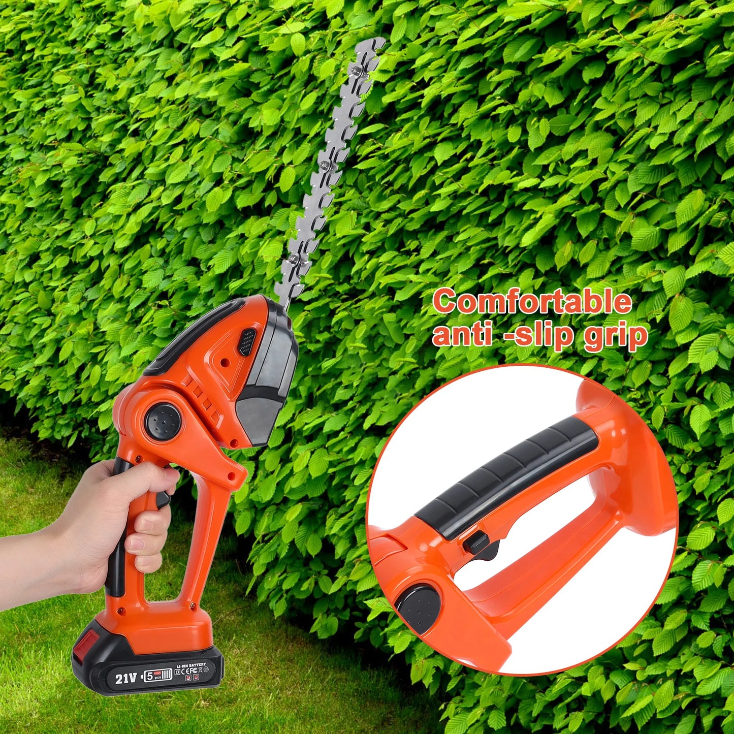 2 in 1 Mini Hedge Trimmer & Grass Shears, Handheld Electric Grass Trimmer