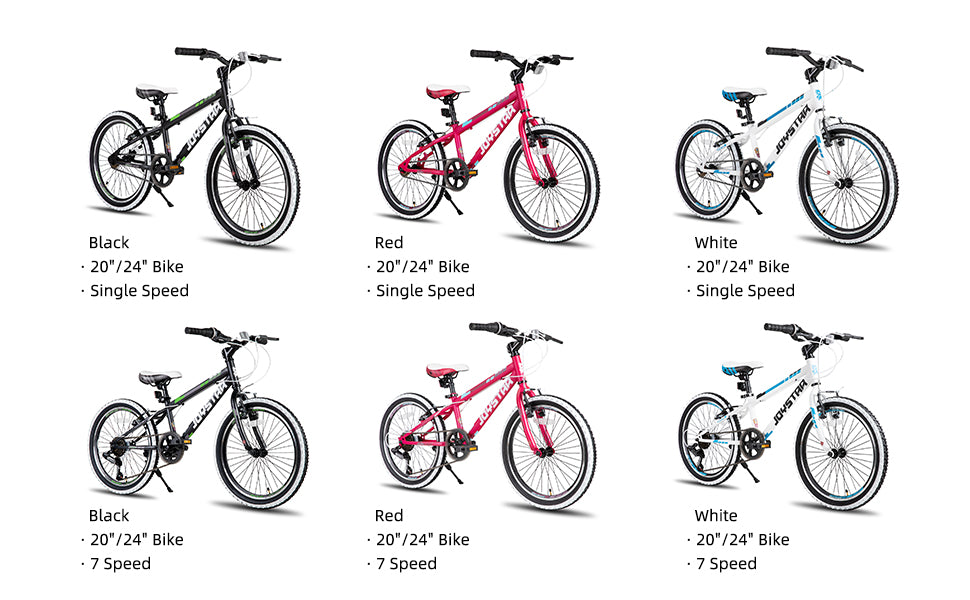JOYSTAR 20 24 Inch Kids Bike for Boys Girls Ages 7-12 Years Mountain Bike