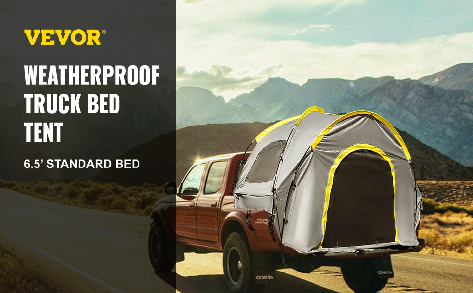 VEVOR 5-8 FT Waterproof Truck Tent Car Accessories Bed for Full / Mid Size Truck 2-Person Sleeping Capacity for Camping Hiking