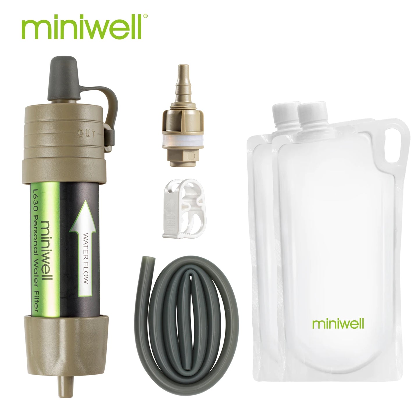 Miniwell L630 personal camping straw water filter survival equipment for drinking water