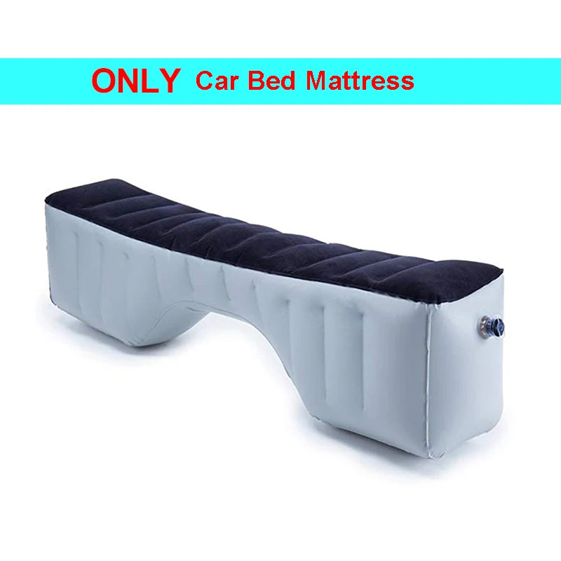 Inflatable Car Travel Bed Mattress for Back Seat Accessories Cushion Gray Flocking Cloth Outdoor Camping Air Bed