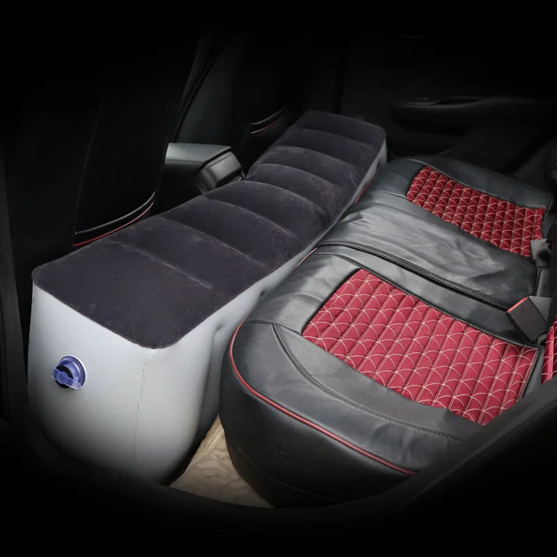 Inflatable Car Travel Bed Mattress for Back Seat Accessories Cushion Gray Flocking Cloth Outdoor Camping Air Bed