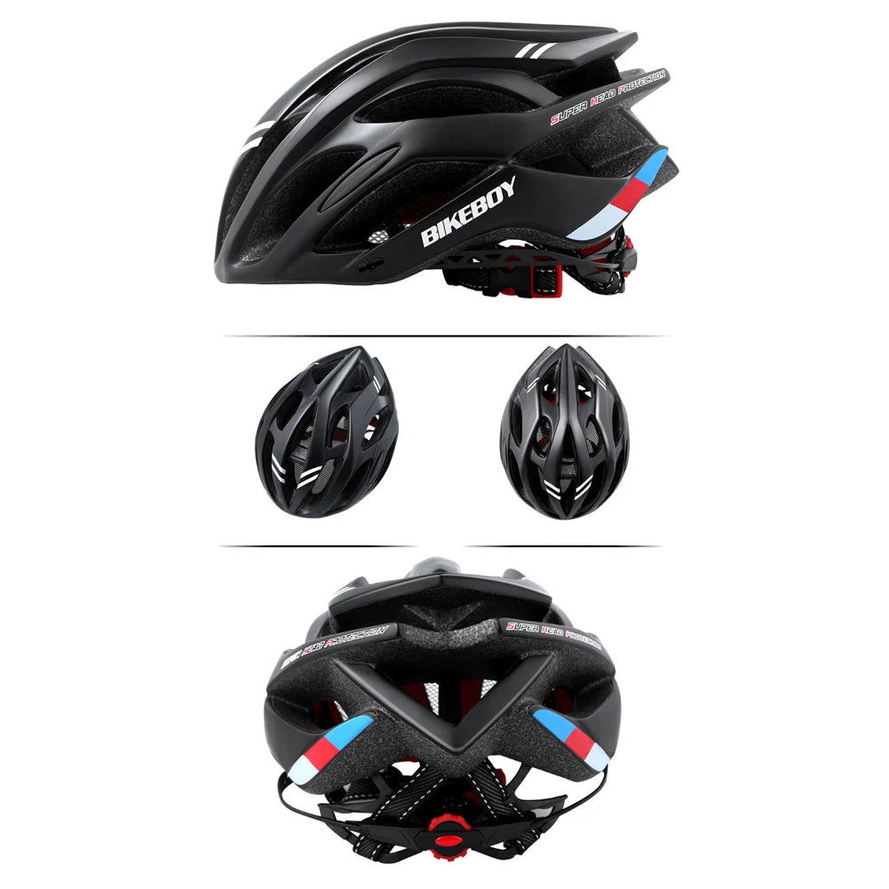 Bikeboy MTB Bike Helmet for Men and Women Adjustable Mountain Road Cycling Safety Cap with Soft Pad Accessories