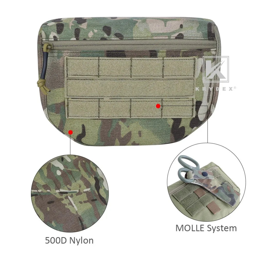 KRYDEX 500D Tactical Drop Dump Pouch Fanny Pack Organizer Bag Front Pocket for Plate Carriers
