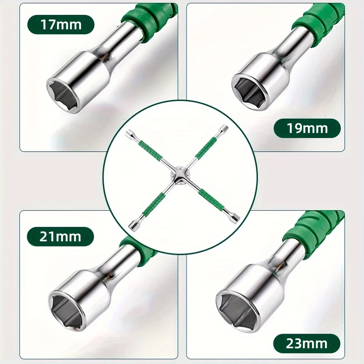 20Inch Car Extended Universal Tire Wrench,Heavy Duty Universal Lug Wrench Repair Tire Replacement Tool Set Socket Cross Wrench