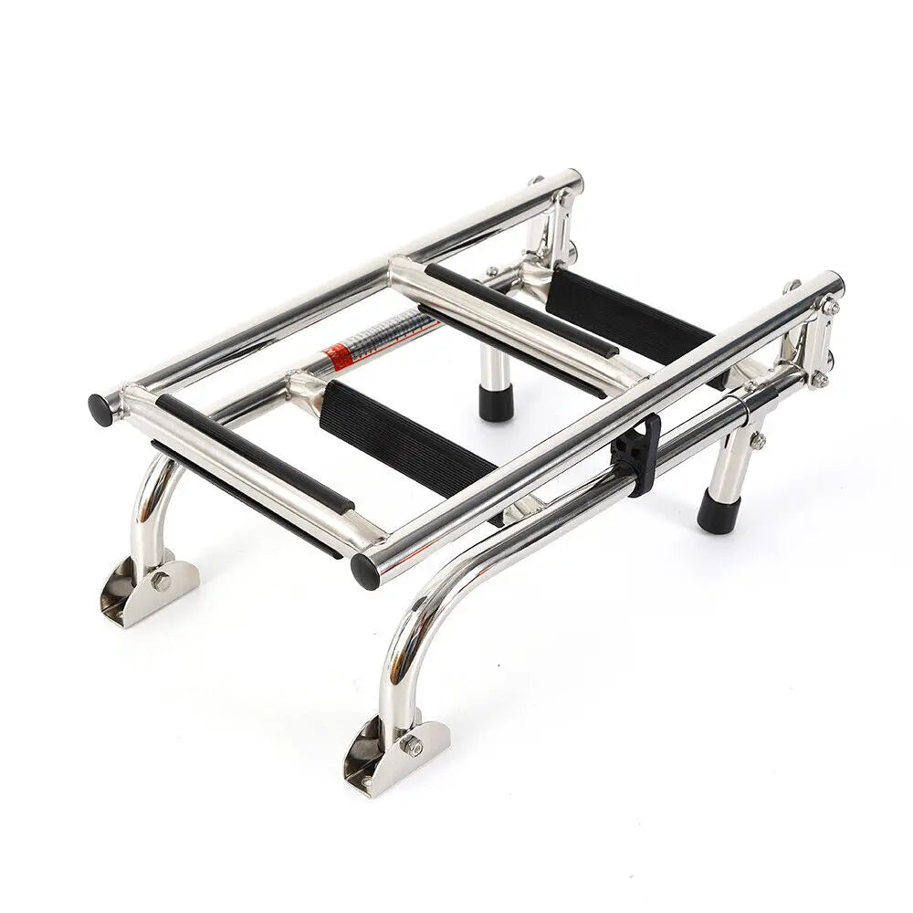 Boat Ladder 4 Steps Extension Folding Pontoon Ladder Stainless Steel