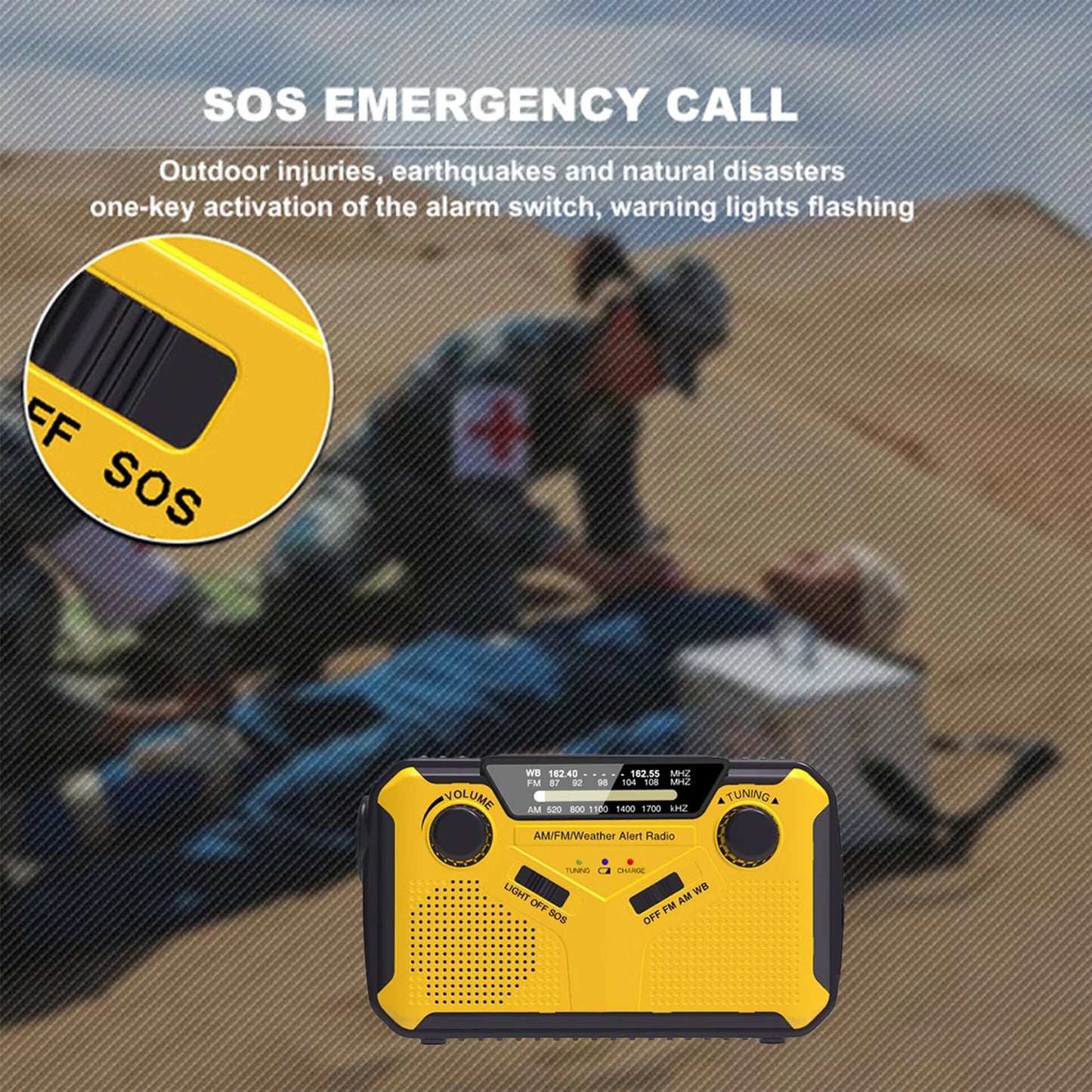 3000mAh Emergency Radio Solar Hand Crank Emergency Radio
