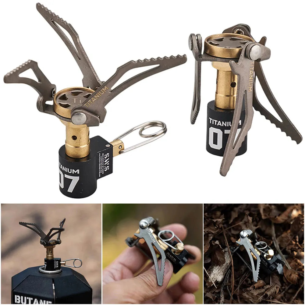 2700W Ultralight Camping Stove Titanium Outdoor Gas Stove Stainless Steel Portable Gas Burner for Outdoor Hiking Picnic