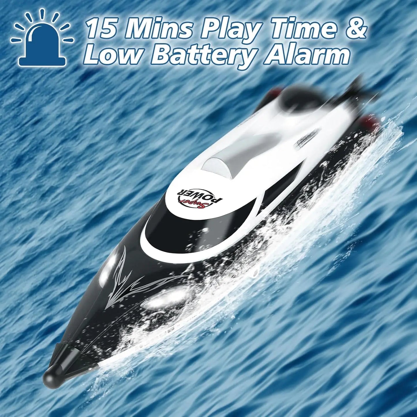 Boat-Remote Control Boat for Adults-High Speed 35+ KPH RC Boat for Pool-Toys for Ages 8-13 (Black)