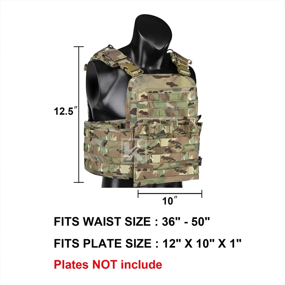 KRYDEX CPC Tactical Vest MOLLE Plate Carrier Heavy Duty Body Armor Camo Vest
