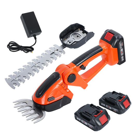 2 in 1 Mini Hedge Trimmer & Grass Shears, Handheld Electric Grass Trimmer