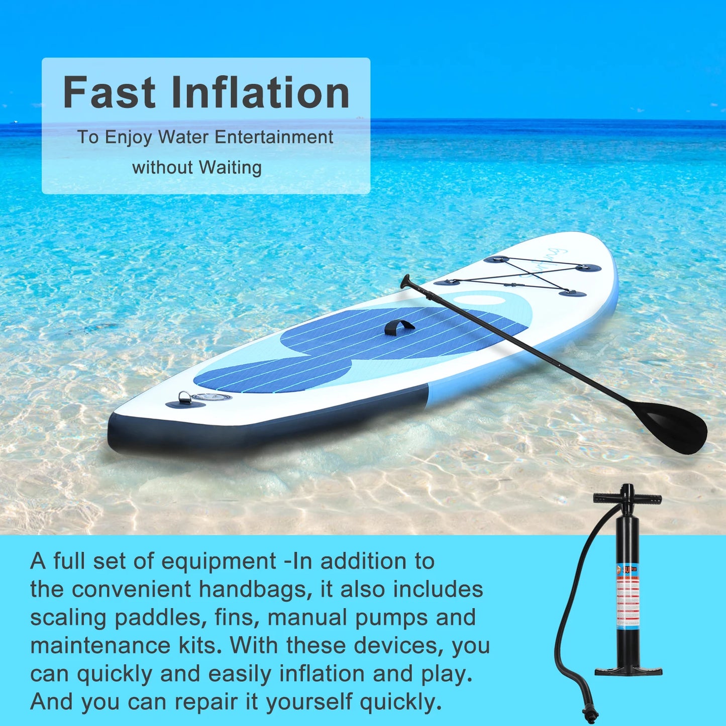 Inflatable Stand Up Paddle Board SUP Board Surfboard Kayak Water Sport Surf Set PaddleBoard